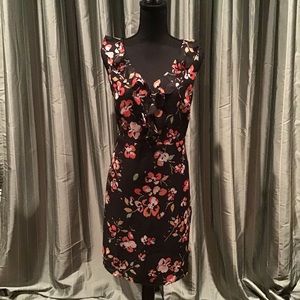 Feminine black floral dress